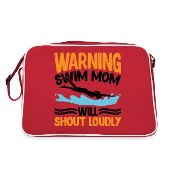 Warning Swim Mom Will Shout Loudly 7 - Retro Bag - red/white - Back