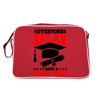 Tout le monde se détend, j’ai une maîtrise 32 - Sac Retro - rouge/blanc - Dos