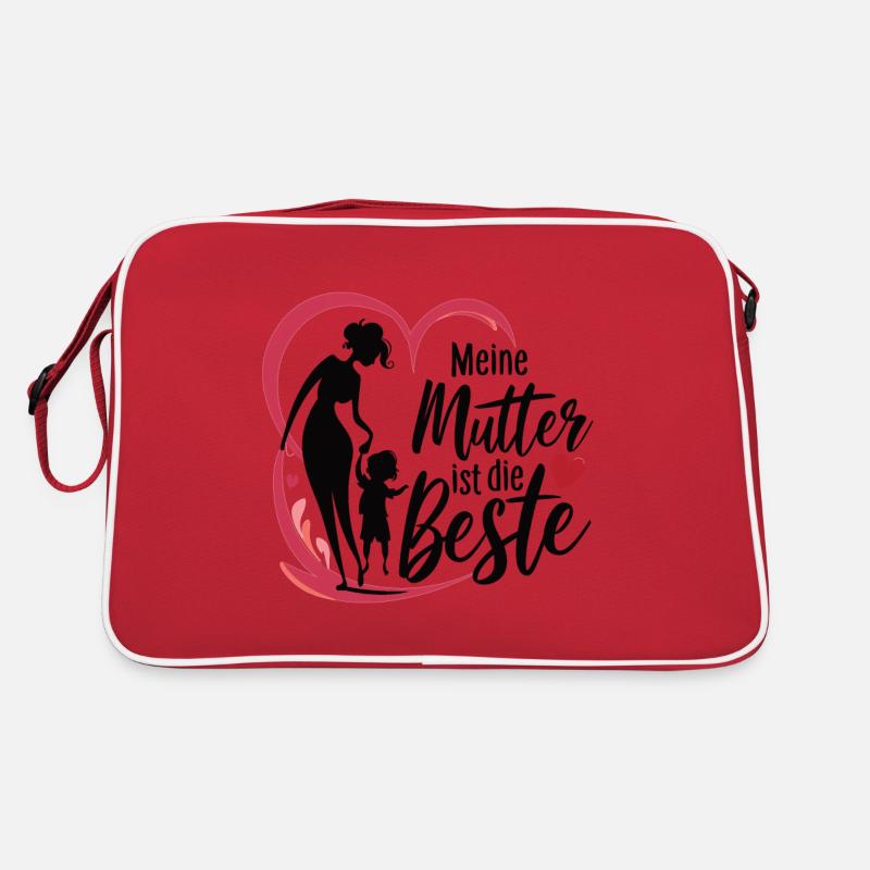 Muttertag Meine mutter ist die beste - Retro Tasche - Rot/Weiß