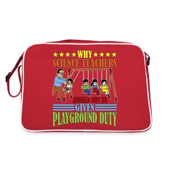 Les enseignants ne devraient pas se voir confier le devoir de faire la cour de récréation 15 - Sac Retro - rouge/blanc - Dos