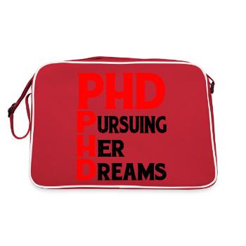 Phd Pursuing Her Dreams 8 - Retro Bag - red/white - Back