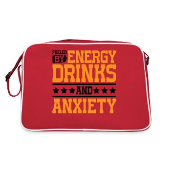 Alimenté par les boissons énergisantes et l’anxiété 7 - Sac Retro - rouge/blanc - Dos