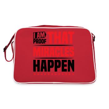 I Am Proof That Miracles Happen 10 - Retro Tasche - Rot/Weiß - Hinten