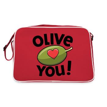 OLIVE SIE - Retro Tasche - Rot/Weiß - Hinten