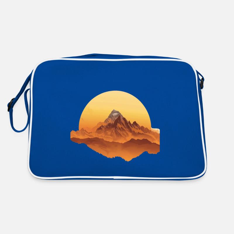 Sunset Mountains Circular Shape Retro Bag