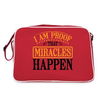 I Am Proof That Miracles Happen 11 - Retro Tasche - Rot/Weiß - Hinten