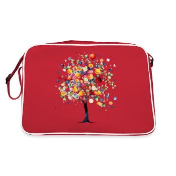 Colorful fruit tree in magical light - Retro Bag - red/white - Back