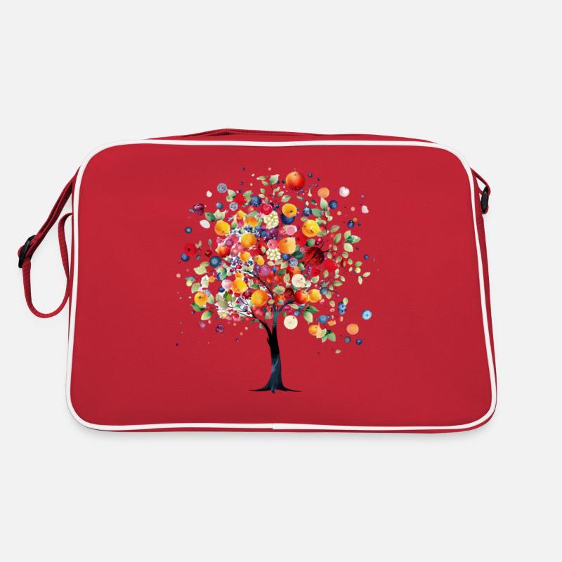 Colorful fruit tree in magical light Retro Bag