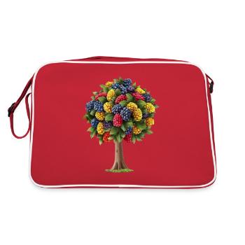 Colorful tree with fruity berries - Retro Bag - red/white - Back