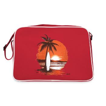 Lever du soleil Surf Île tropicale - Sac Retro - rouge/blanc - Dos