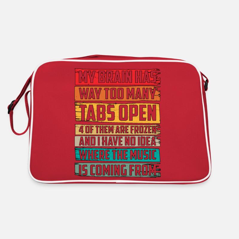 My Brain Has Way Too Many Tabs Open 6 - Retro Tasche - Rot/Weiß