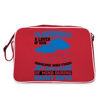 Pluviophile, A Lover Of Rain 5 - Retro Bag - red/white - Back