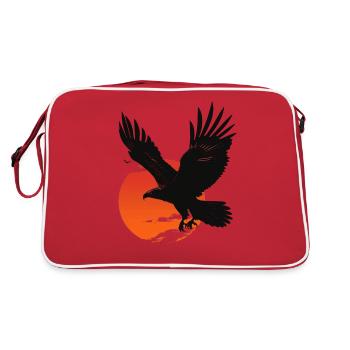 Aigle puissant au coucher du soleil - Sac Retro - rouge/blanc - Dos