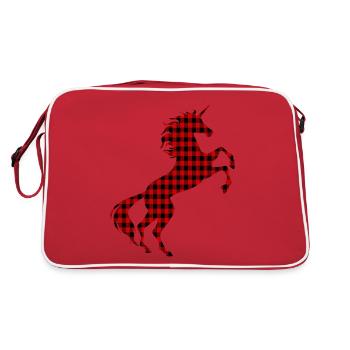 T-shirt à carreaux rouge Licorne Graphique Licorne Magique - Sac Retro - rouge/blanc - Dos