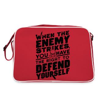 WHEN THE ENEMY STRIKES - Retro Bag - red/white - Back