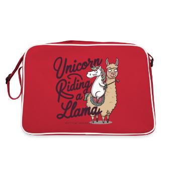 LICORNE CHEVAUCHANT UN LAMA - Sac Retro - rouge/blanc - Dos