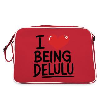 ICH LIEBE ES, DELULU ZU SEIN - Retro Tasche - Rot/Weiß - Hinten