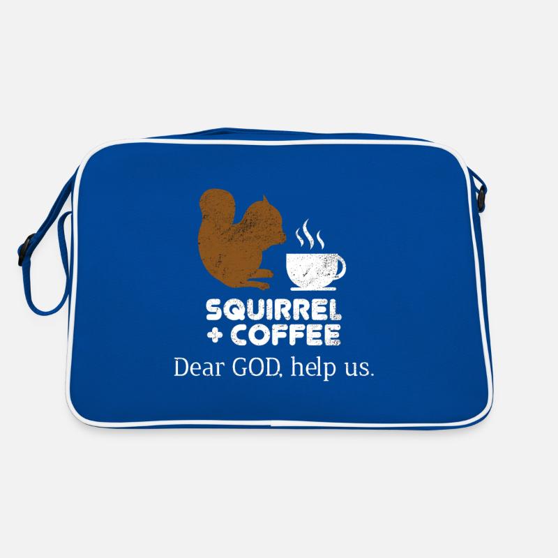 Eichhörnchen plus Kaffee Lieber Gott, hilf uns Streifenhörnchen Retro Tasche