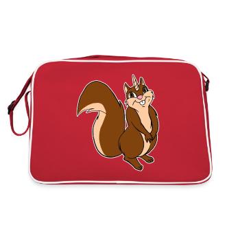 Squirrelcorn Funny Squirrel Unicorn Chipmunks Pun - Retro Bag - red/white - Back