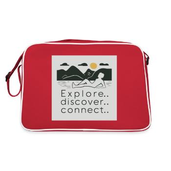 EXPLORE. DISCOVER. CONNECT. - Retro Bag - red/white - Back