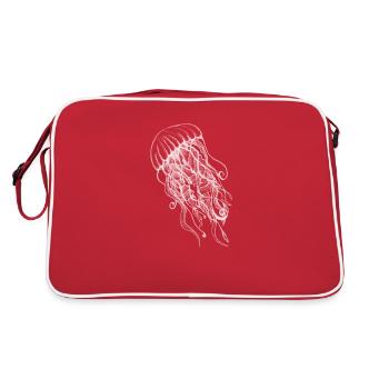 Jellyfish Shirt - Cool Nautical Graphic Beach Wear - Retro Bag - red/white - Back