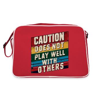 Caution Does Not Play Well With Others 90 - Retro Bag - red/white - Back