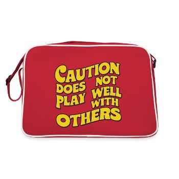 Caution Does Not Play Well With Others 91 - Retro Bag - red/white - Back
