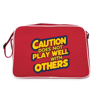 Caution Does Not Play Well With Others 93 - Retro Bag - red/white - Back