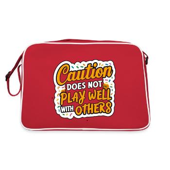 Caution Does Not Play Well With Others 96 - Retro Bag - red/white - Back