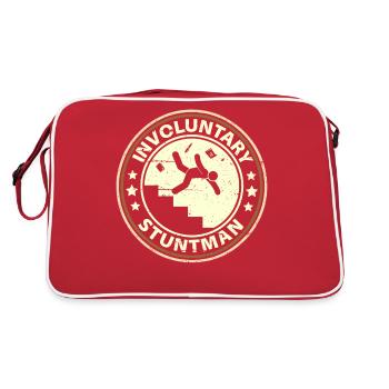 Unfreiwilliger Stuntman - Retro Tasche - Rot/Weiß - Hinten