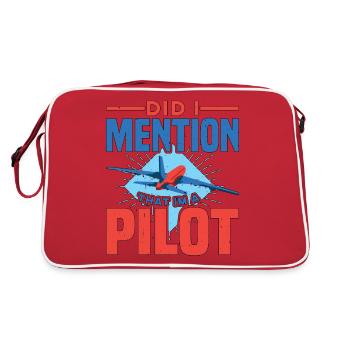 Did I Mention That I'm A Pilot - Retro Tasche - Rot/Weiß - Hinten