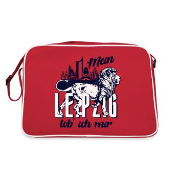 Mein Leipzig Lob' ich Mir Hell - Retro Tasche - Rot/Weiß - Hinten