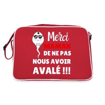Merci maman de ne pas nous avoir avalé - Sac Retro - rouge/blanc - Dos