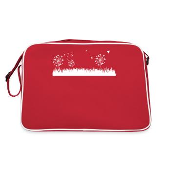 More Flowers Dog Paws Funny Animal Pawprints Lover - Retro Bag - red/white - Back