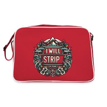 I Will Strip For Money 5 - Retro Bag - red/white - Back