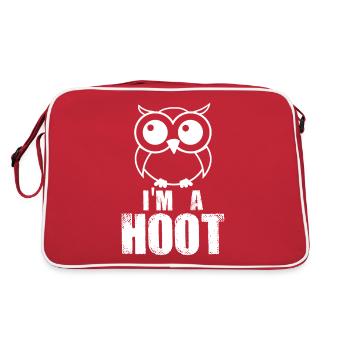 I'm A Hoot! Funny Cute Owl Nocturnal Bird Predator - Retro Bag - red/white - Back