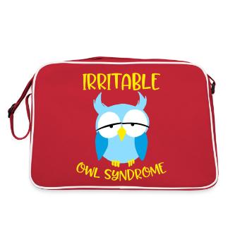 Irritable Owl Syndrome Funny Nocturnal Birds Humor - Retro Bag - red/white - Back