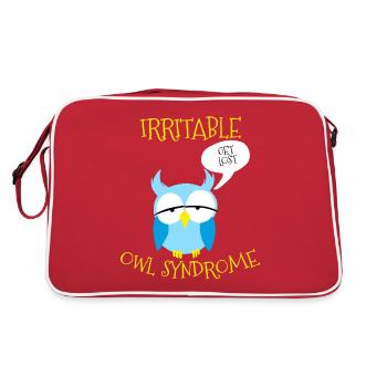 Irritable Owl Syndrome Get Lost Nocturnal Pun - Retro Bag - red/white - Back