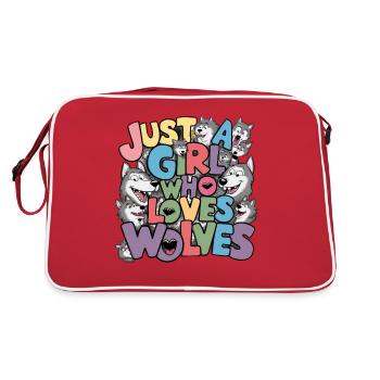 Just a girl who loves wolves - Retro Bag - red/white - Back