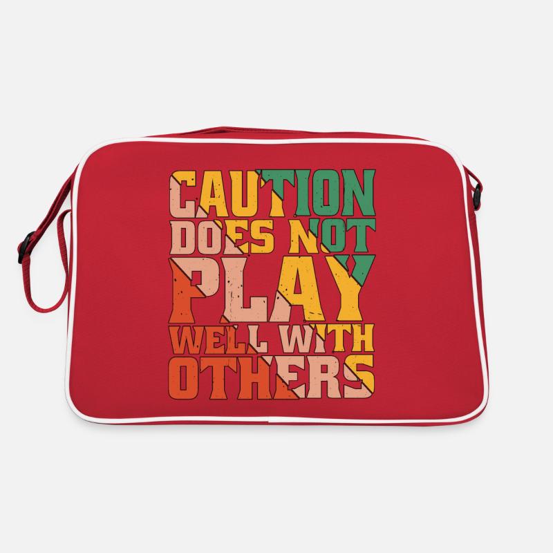 Caution Does Not Play Well With Others 50 Retro Bag