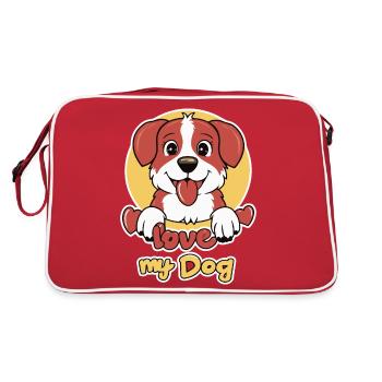 J’AIME MON CHIEN - Sac Retro - rouge/blanc - Dos