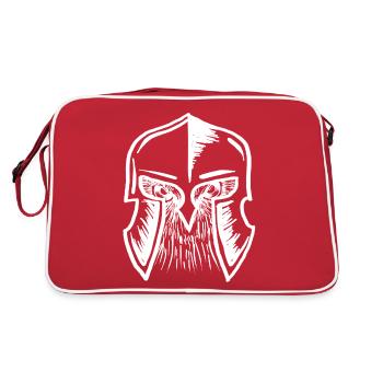 Knight Owl Hoot Nocturnal Predator Bird Lover Fun - Retro Bag - red/white - Back