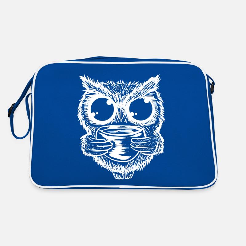 Owl Drinking Coffee Funny Nocturnal Bird Pun Lover Retro Bag