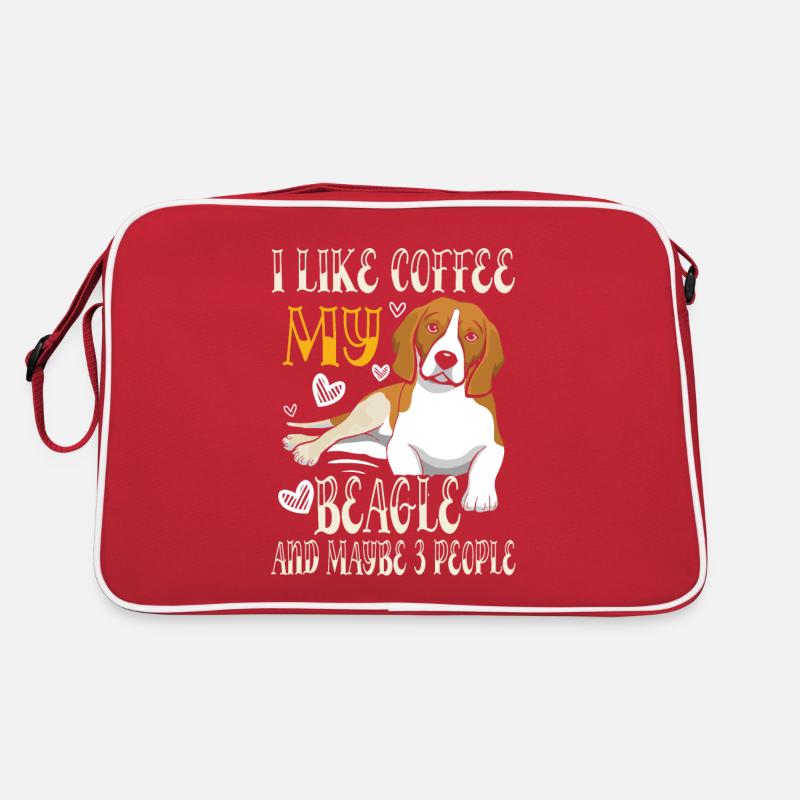 Café Beagle - Sac Retro - rouge/blanc
