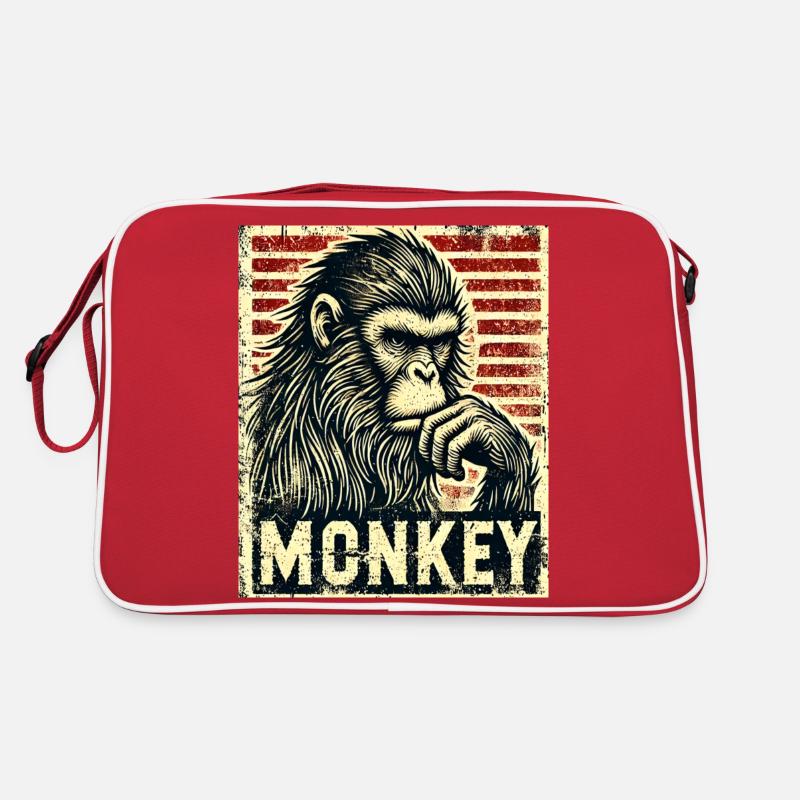 Ein nachdenklicher Affe Retro Tasche