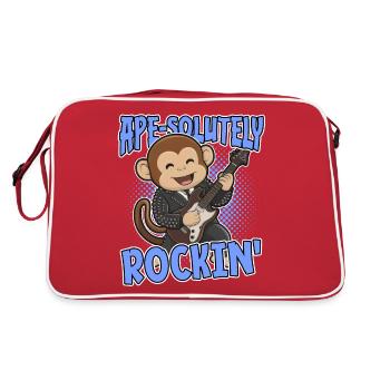 Ape-Solutely Rockin' : Funny Monkey avec guitare - Sac Retro - rouge/blanc - Dos