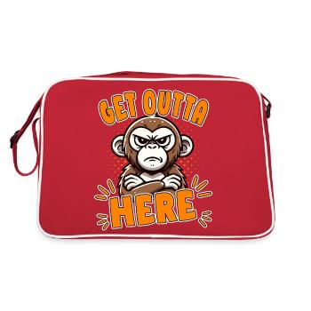Sortez d’ici : Funny Monkey Design - Sac Retro - rouge/blanc - Dos