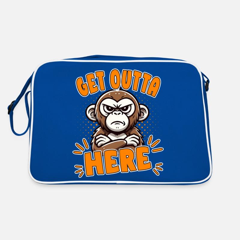 Get Outta Here: Funny Monkey Design Retro Bag