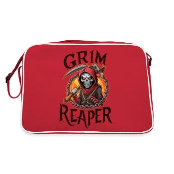 SKULL, GRIM REAPER - Retro Bag - red/white - Back
