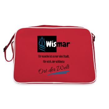 Wismar pour moi le plus bel endroit du monde - Mer Baltique - Sac Retro - rouge/blanc - Dos